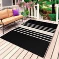 thumbnail image 1 of Black Beige Striped Outdoor Rug 3x5 Ft, Non Slip Washable Area Rug, Modern Farmhouse Retro Lines Patio Rugs Carpet Runner, Large Floor Mat for Indoor/Outdoor Deck Porch Camping, 1 of 8