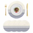 thumbnail image 1 of Black Beige Striped Round 13 Inch Placemats Set of 4, Farmhouse Stripes HeatResistant Non Slip Place Mats for Dining Table, Wipeable Braided Kitchen Table Mats for Housewarming, 1 of 9