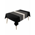 thumbnail image 1 of Black Beige Striped Table Cloth, Modern Farmhouse Retro Lines Waterproof Tablecloth for Rectangle Tables, Reusable Washable Fabric Table Cover for Restaurant Kitchen Dining Tables 60"x120", 1 of 6