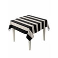 thumbnail image 1 of Black Beige Striped Table Cloth, Vintage Geometric Line Simple Waterproof Tablecloth for Square Tables, Reusable Washable Fabric Table Cover for Restaurant Kitchen Dining Tables 54"x54", 1 of 6