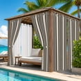 thumbnail image 1 of Black Beige Stripes Outdoor Curtains for Patio, Lines Modern Vertical Stripes Waterproof Outside Curtains Privacy Blackout Curtain for Porch Pergola Cabana, 1 Panel 54W x 95L Inch, 1 of 9