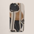 Black, Beige and Brown Geometric Line Art Tough Case for Apple iPhone ...
