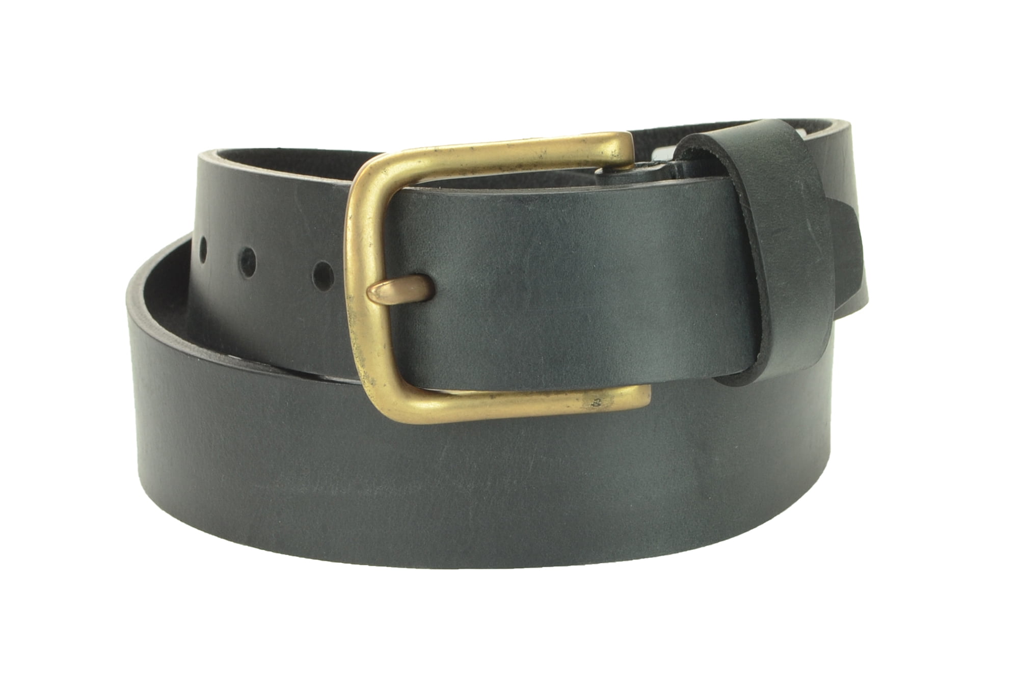 Black Belt with Antique Brass Finish Center Bar Buckle