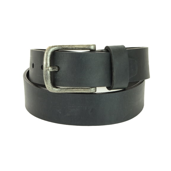Black Belt with Nickel Finish Center Bar Buckle