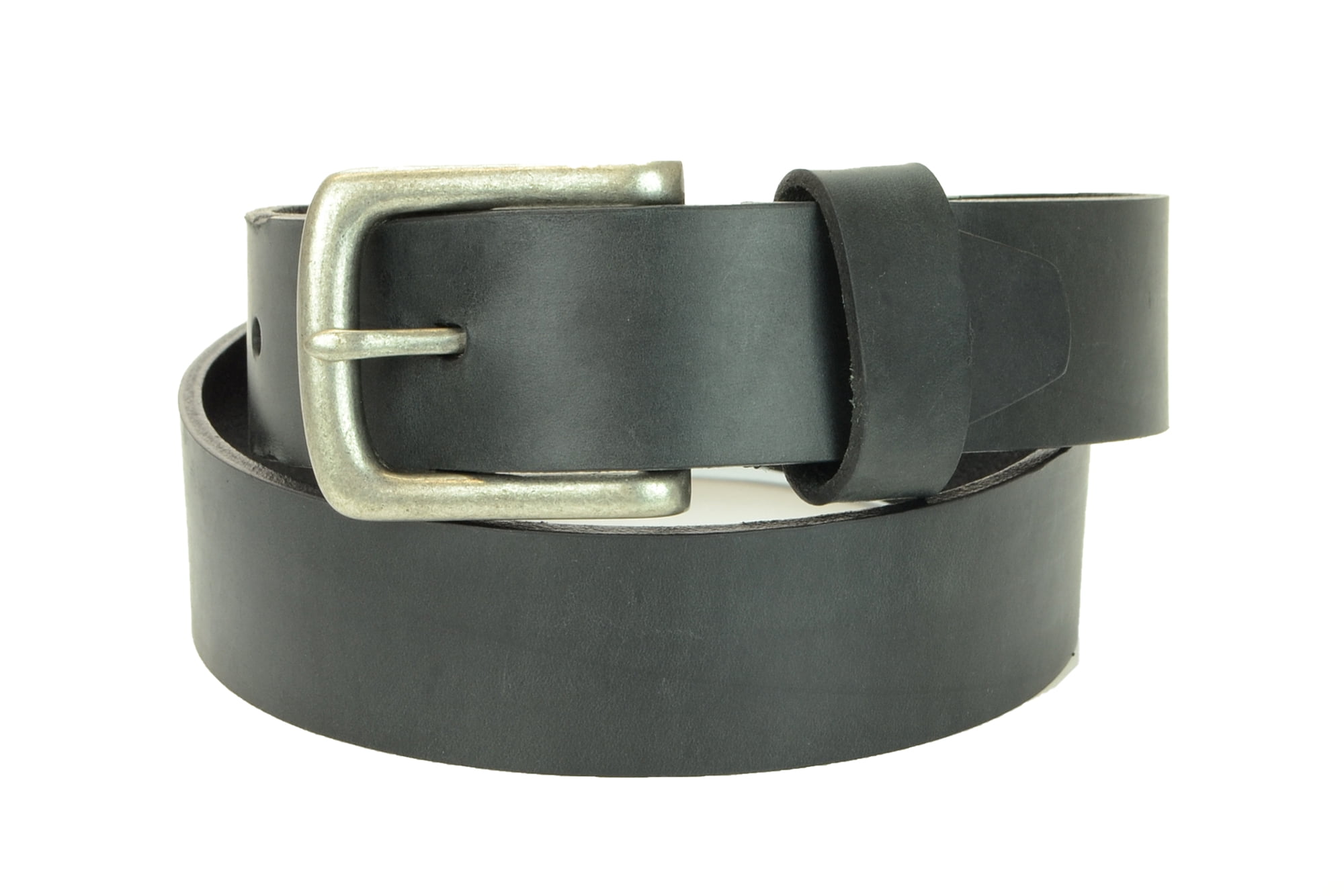 Black Belt with Nickel Finish Center Bar Buckle