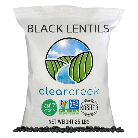 Black Beluga Lentils Bulk | 25 LBS | Non-GMO | Kosher | Vegan | Non-Irradiated