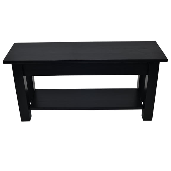 Black Bench with Shelf-24