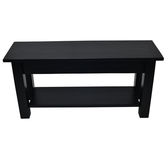 Black Bench with Shelf - 60
