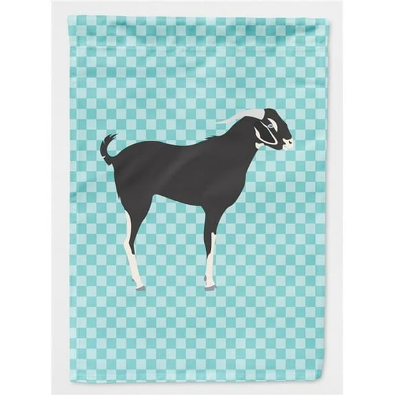 Black Bengal Goat Blue Check Flag Garden Size