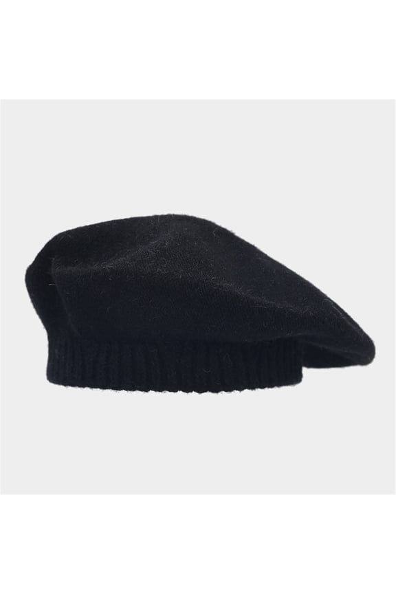 Black Berets for Women Men Solid Color Knitted Wool Warm Beret Casual Shade Fall and Winter Hat