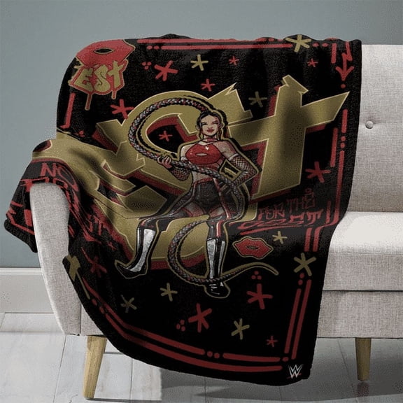 Black Bianca Belair 60" x 80" Raschel Plush Throw Blanket