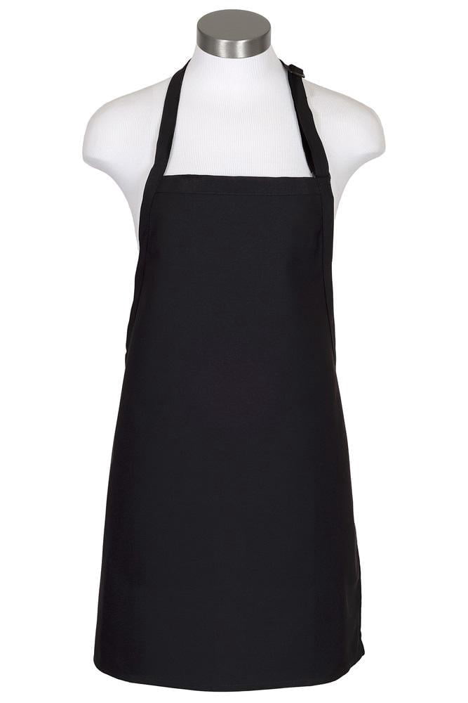 Textile Topia- 4 Pack Black Bib Aprons No Pocket – Unisex Adjustable Kitchen Aprons, Machine Washable, Commercial & Home Use
