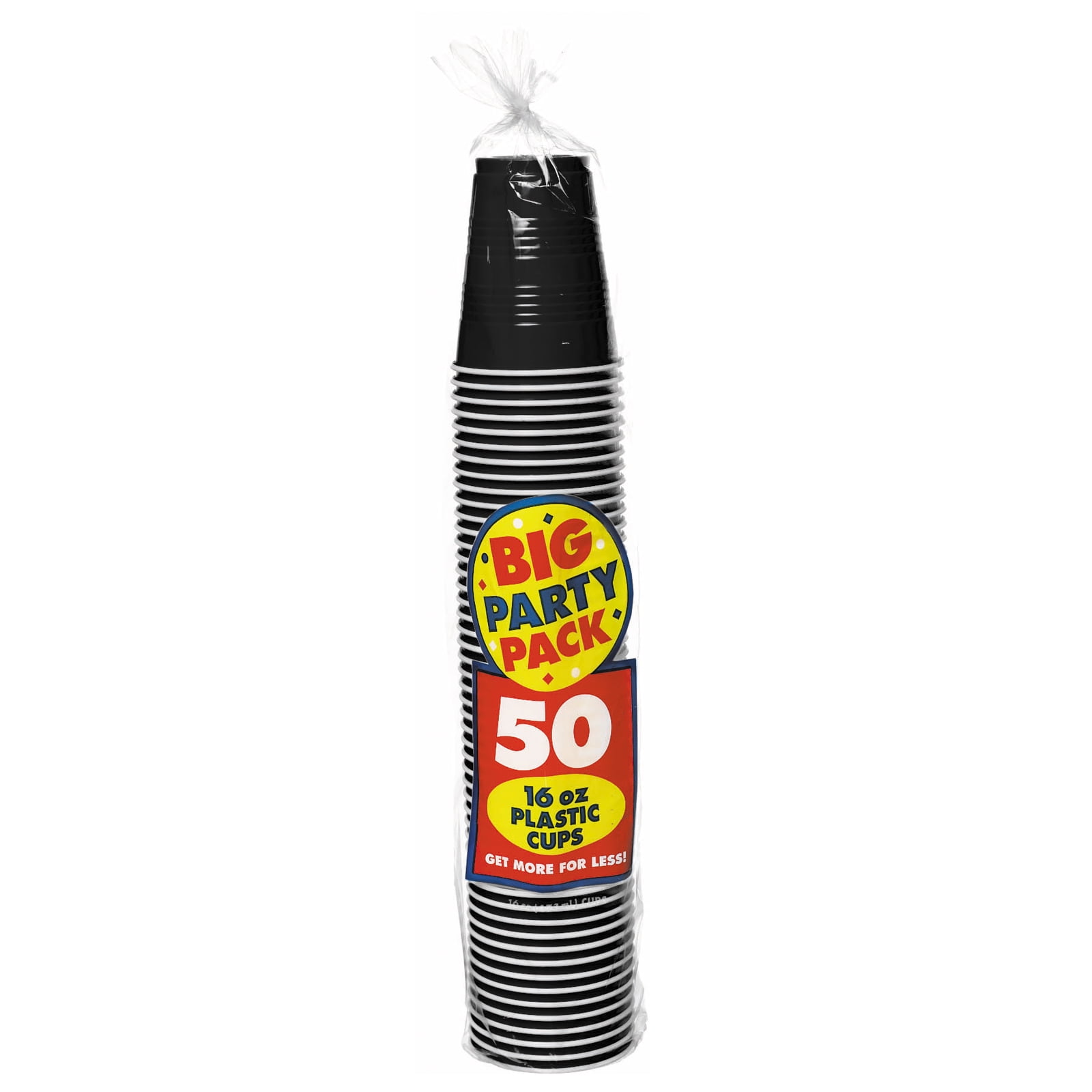Black Big Party 16 oz. Plastic Cups (50 Count) 