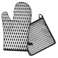 thumbnail image 1 of Black Bigfoot Pattern Kitchen Oven Mitt and Pot Holder Sets 2 Pcs for Baking, Cooking and Grilling, Heat Resistant Up To 392 °F, 1 of 7