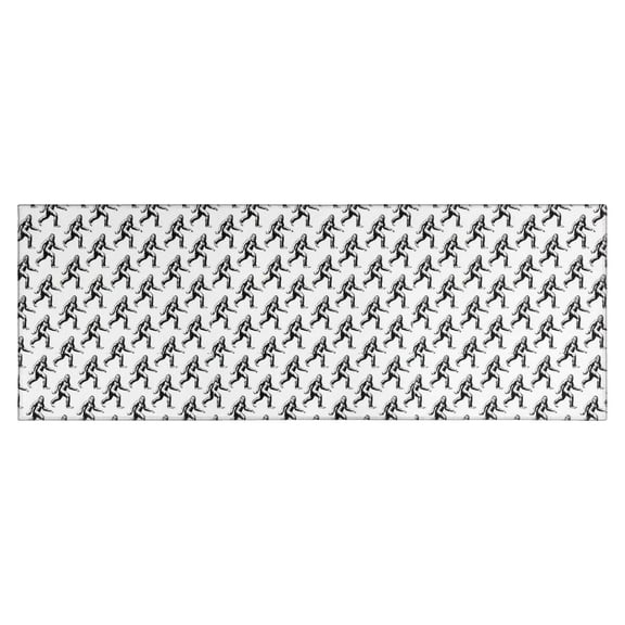 Black Bigfoot Pattern Kitchen Rug Mat,Kitchen Runner Rugs Non Skid Washable,Decorative Kitchen Floor Mats for Kitchen,Sink,Laundry,17"X47"