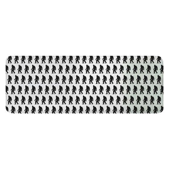Black Bigfoot Pattern Kitchen Rug Mat,Kitchen Runner Rugs Non Skid Washable,Decorative Kitchen Floor Mats for Kitchen,Sink,Laundry,17"x47.2"