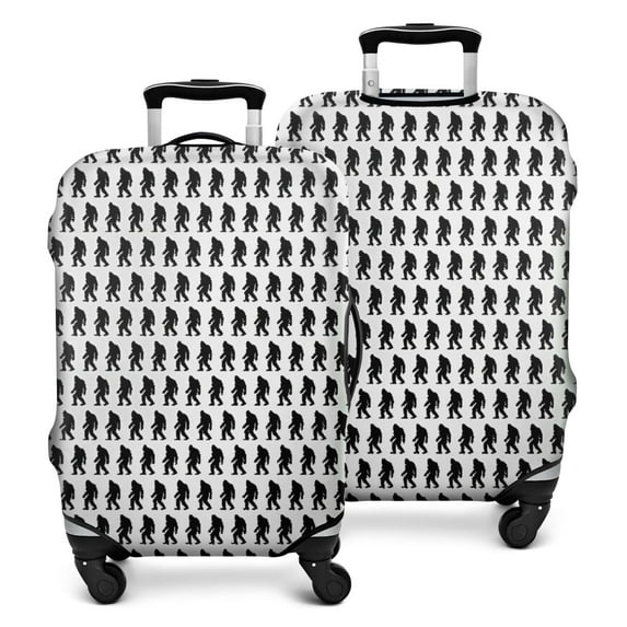 Black Bigfoot Pattern Luggage Cover Fashion Suitcase Cover Baggage Covers Fit 25-28 Inch Luggage (Go Travel)
