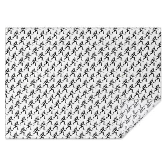 Black Bigfoot Pattern Rectangle Tablecloth 60"x84",Waterproof Polyester Rectangle Table Cloth, Wipeable Spillproof Polyester Tablecloth for Dining, Camping, Indoor and Outdoor
