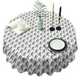 thumbnail image 1 of Black Bigfoot Pattern Round Tablecloth 60"x60",Wrinkle Wipeable Table Cloth for Kitchen Dining Room Picnic Patio Party, 1 of 6
