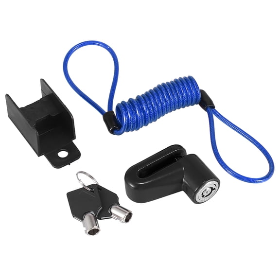 Black Bike Disc Brake Lock Bicycle Brake Wheel Lock with Blue Rope Set