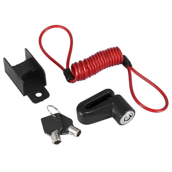 Black Bike Disc Brake Lock Bicycle Brake Wheel Lock with Red Rope Set