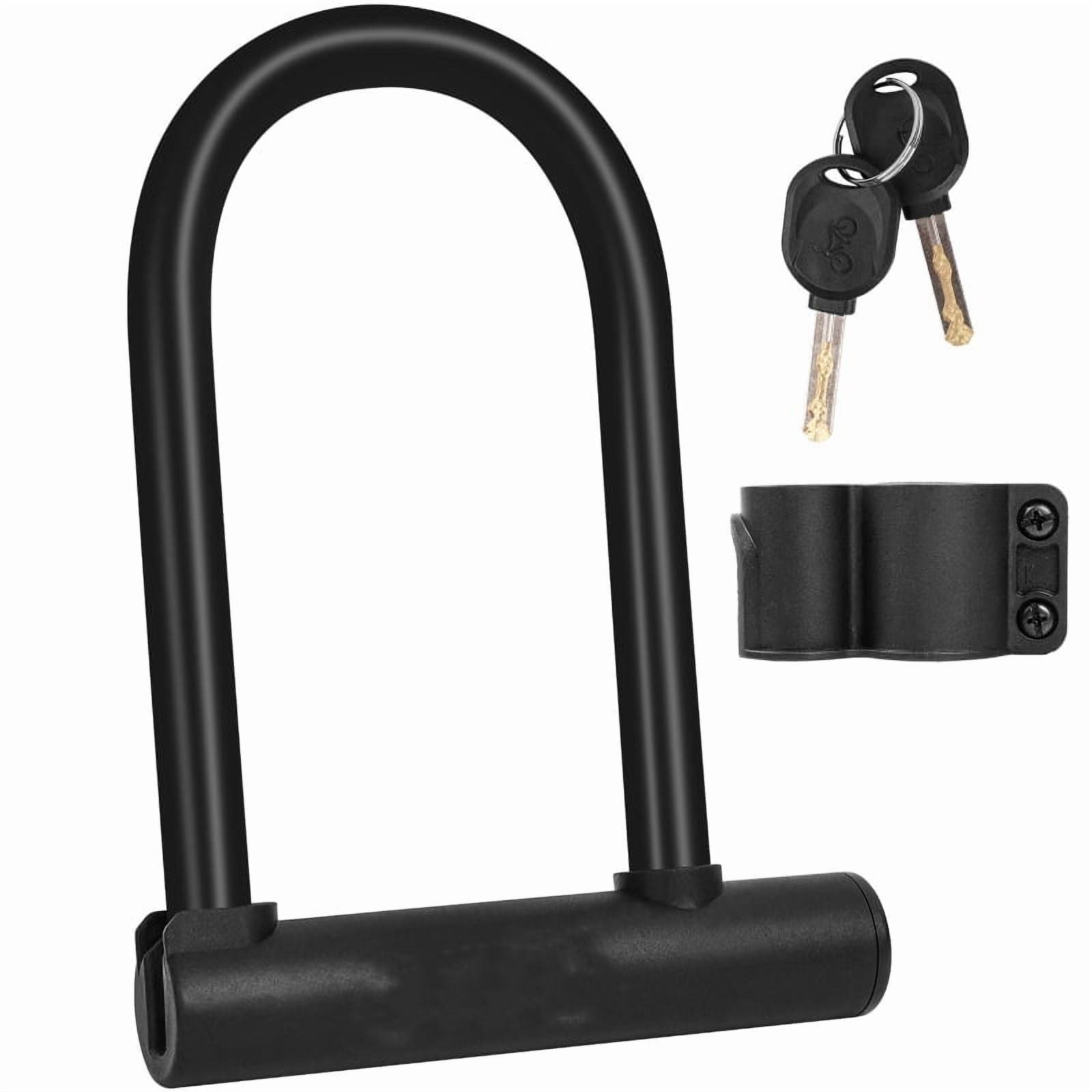 Black Bike U Lock,Heavy Duty Anti Theft Bicycle U Lock High Security for Electric Bike,Scooters（18.5*13*2.5cm）