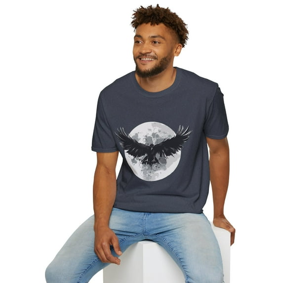 Black Bird Raven Moon Lovers Men Women Graphic Tshirt