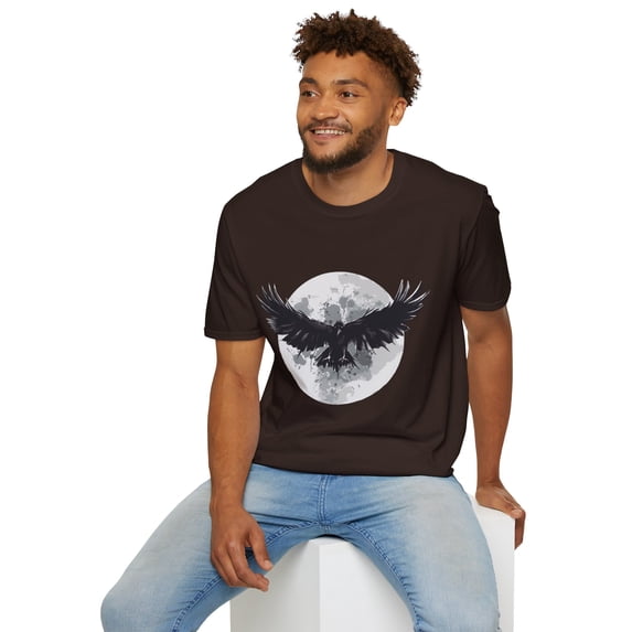 Black Bird Raven Moon Lovers Men Women Graphic Tshirt