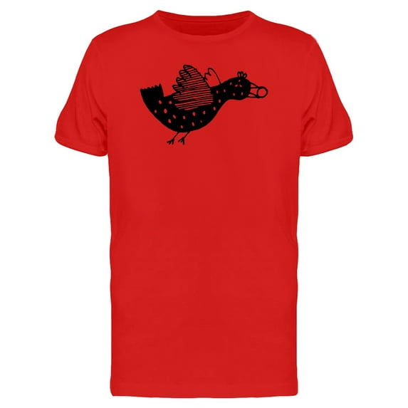 Black Bird With Berry On Beak T-Shirt Men -Image by Shutterstock, Male XX-Large