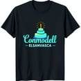 Black Birthday Cake TShirt with Candle Fun Conmodell ELSANVASCA Design