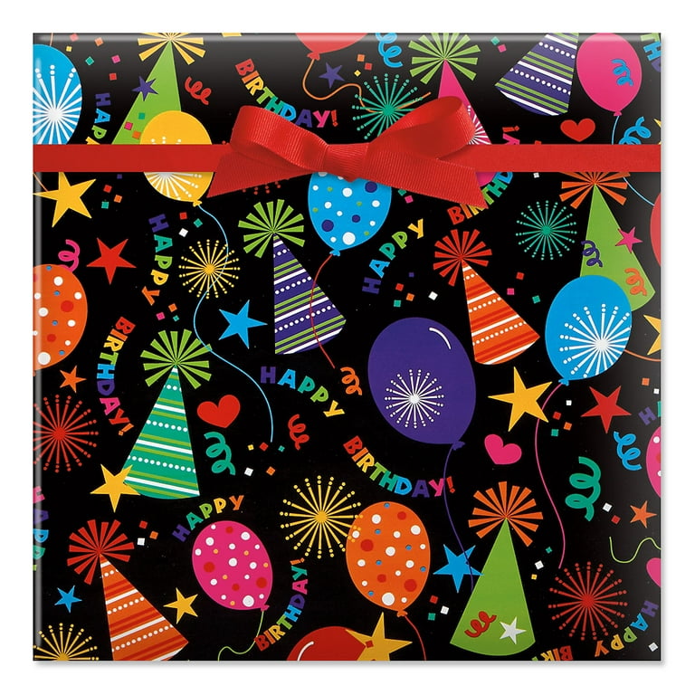 Current Color Splash Jumbo Roll Heavyweight Birthday Gift Wrap Paper, 61 Sq  ft. 