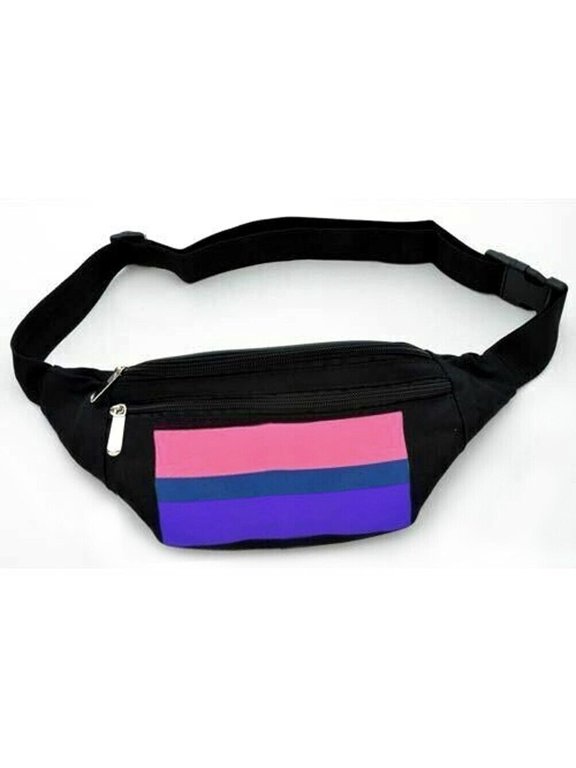 Black Bisexual Pride Fanny Pack Bi Pride Flag. LGBTQ Purse, Bags & Hip Pouches