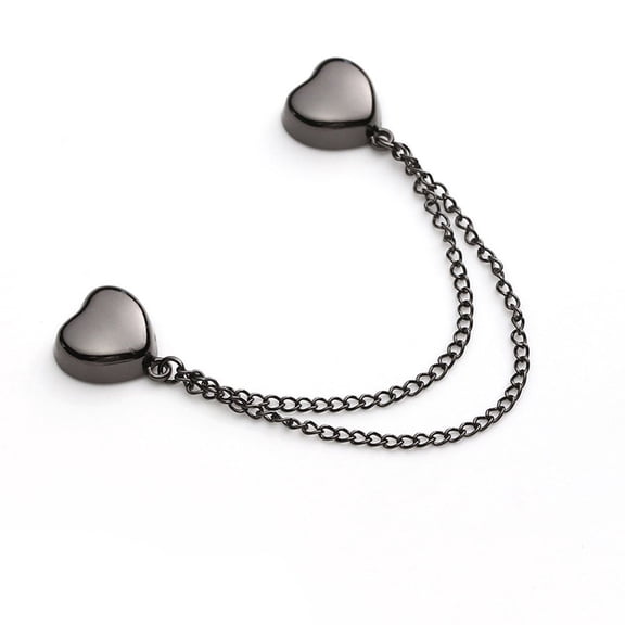 Black Black Chain Magnetic Buckle Heart Shaped Magnetic Clasp For Clothing Shortening Fixing Decorative Magnetic Fastener