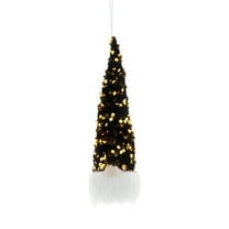 Black Black Christmas Gnome Ornament With Light Hanging Shiny Decoration For Tree And Holiday Decor