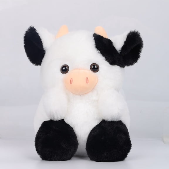 Black Black Cute Strawberry Cow Plush Stuffed Animal Doll Soft Toy For Kids 20Cm