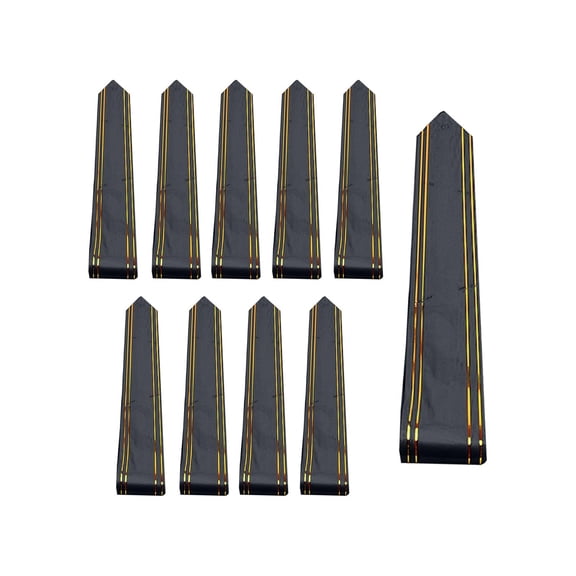 Black Black Gold Edge Pull String Flower Ribbon, 10-Pack Diy Bow Garland For Party Decor, Wedding, Christmas, Birthday, Plastic Decorative Ribbon Set