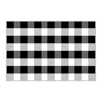 Black Black Hand-Woven Plaid Outdoor Rug Fall And Christmas Layered Doormat For Front Door Porch Entryway Patio Decor 15.7X23.6 Inches