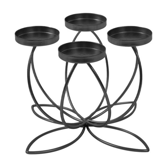 Black Black Iron Candle Holders Quad Candle Design For Candlelight Dinner Home Decor Special Occasions Romantic Props Metal Material