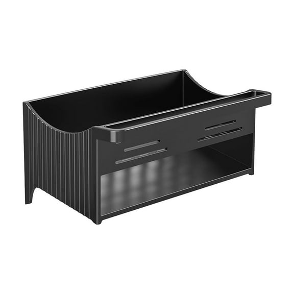 Black Black Kitchen Sink Caddy Organizer With Auto Draining Tray For Sponge Brush Soap Storage Multi Functional Countertop Holder