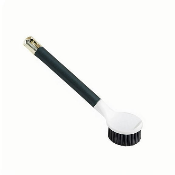 Black Black Long Handle Nylon Pot Brush For Kitchen Cleaning Non Stick Oil Free Dishwashing Soft Bristle Scrubber 11.2 X 2.3 Inches