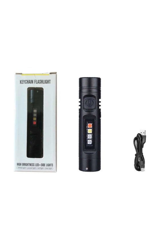 Black Black Mini Aluminum Alloy Flashlight With Multiple Modes Compact For Pocket Keychain 2.75X0.59Inch