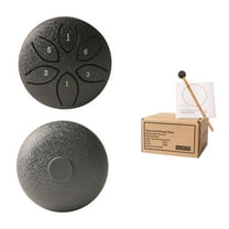 Black Black Mini Steel Tongue Rain Drum Musical Instrument 3 Inch 6 Tone Outdoor Garden Decor Melodic Sounds Water Play For Relaxation Handcrafted Durable Material