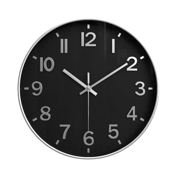 Black Black Modern Wall Clock With Silent Movement For Home Office Kitchen And Bathroom Analog Timepiece