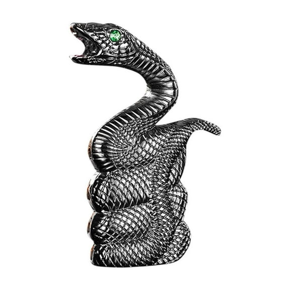 Black Black Nickel Snake Shaped Windproof Lighter With Adjustable Flame And Refillable Feature 1-Piece Butane Lighter With Ergonomic Design Alloy Construction - Vintage Lighter For Camping