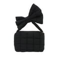 thumbnail image 1 of Black Black Pleated Bow Handbag For Women Shoulder Crossbody Bag Solid Color Casual Use, 1 of 6