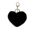 thumbnail image 1 of Black Black Plush Heart Keychain Faux Fur Bag Charm Backpack Pendant Cute Soft Stuffed Animal Key Ring Gift For Girls Women Kids School Supplies Envelope Shipping, 1 of 6