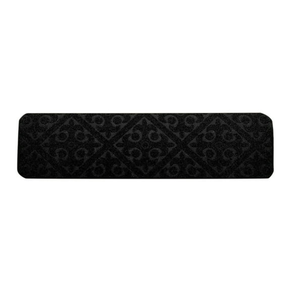 Black Black Polyester Stair Mat Self Adhesive Non Slip Treading Pad For Home Stairs 29.92X7.99 Inches