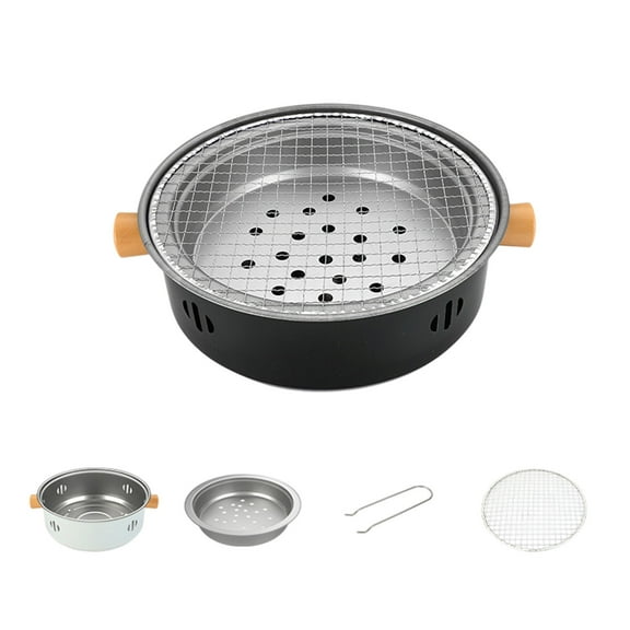 Black Black Portable Charcoal Grill For Outdoor Cooking And Camping Lightweight And Easy To Assemble For Travel Use