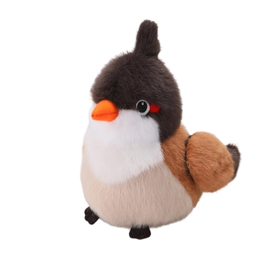 Black Black Realistic Sparrow Plush Toy For Home Office Desk Decoration Cute Stuffed Animal 13Cm