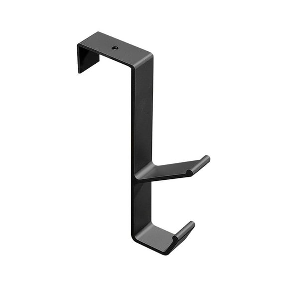 Black Black Space Aluminum Door Back Hook Double Hanger No Punching Wall Mounted Storage Organization For Bedroom 4.6X2X14 Cm 1 Piece Door Hook Black Door Hook